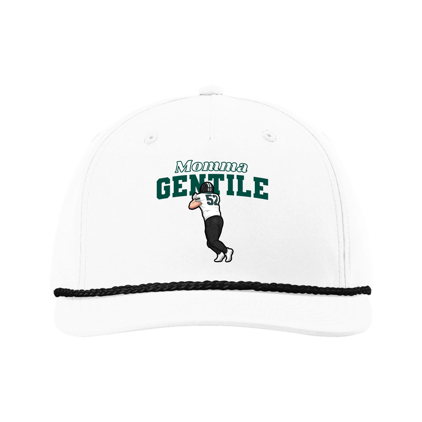 Five-Panel Classic Rope Cap — Mothers Day Block in White