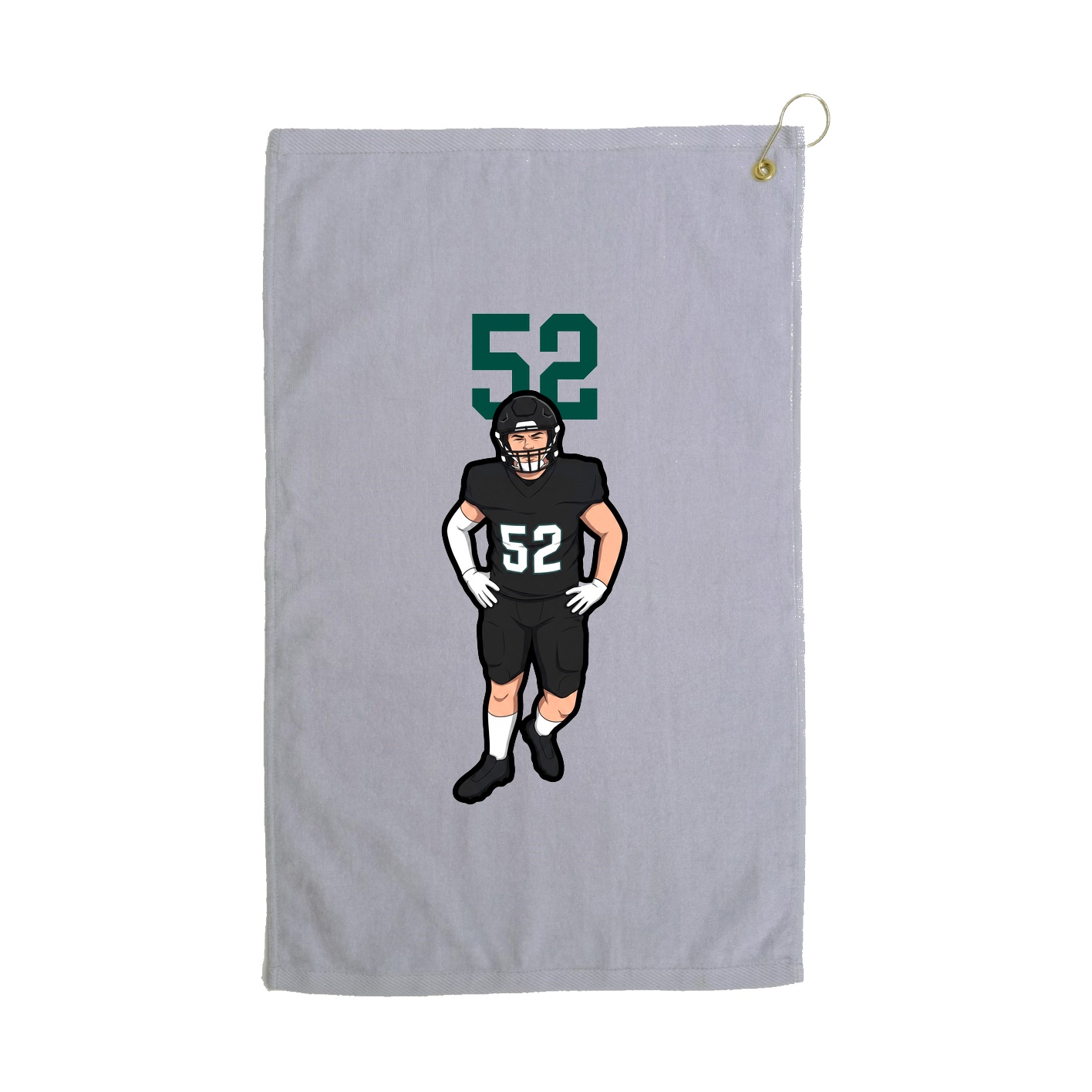 Golf Towel — Number Top in Grey
