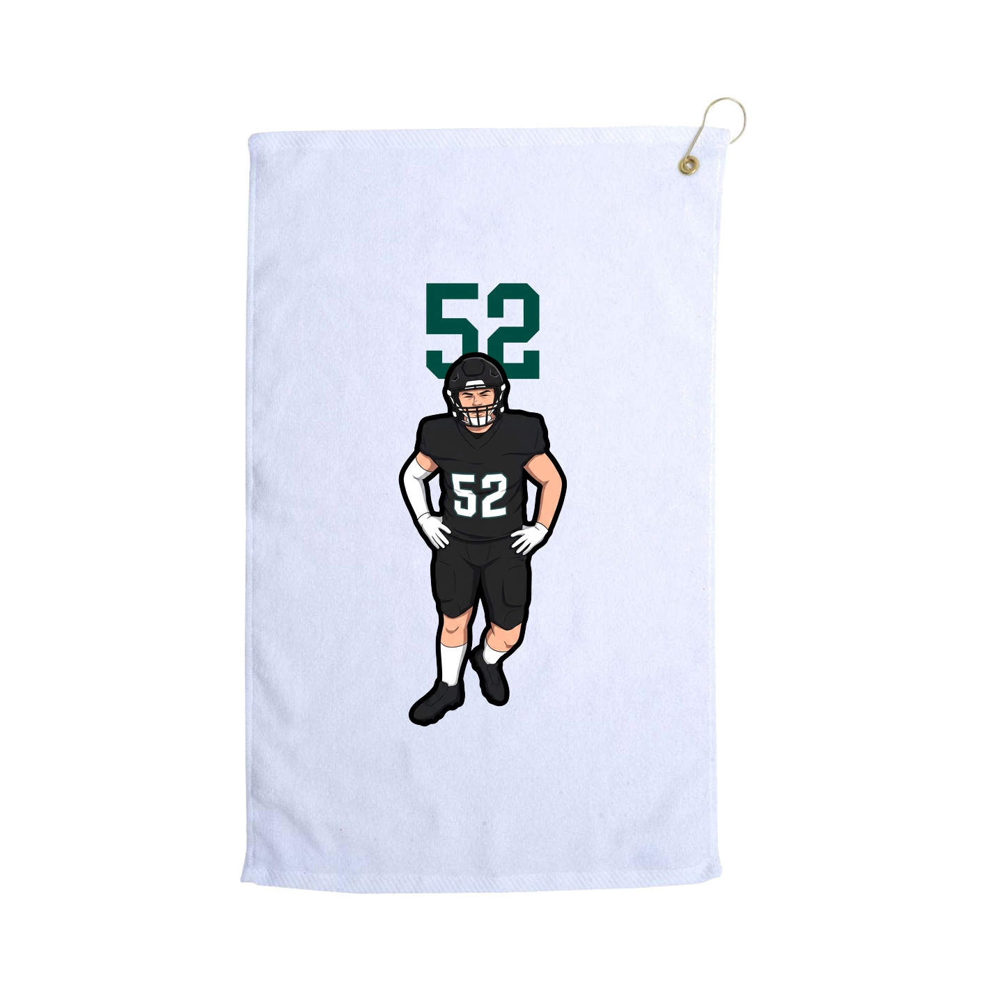 Golf Towel — Number Top in White