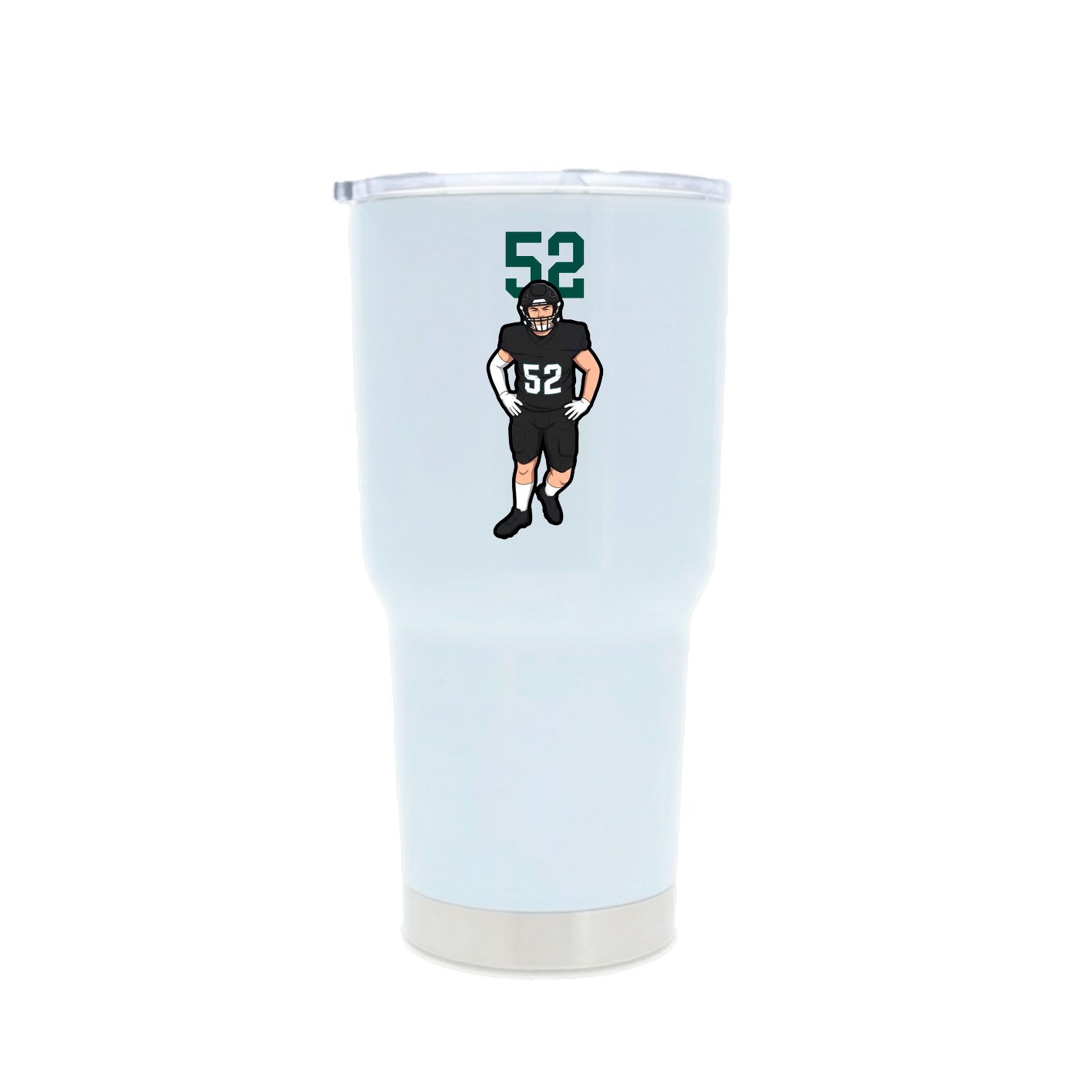 30oz Stainless Steel Tumbler — Number Top in White