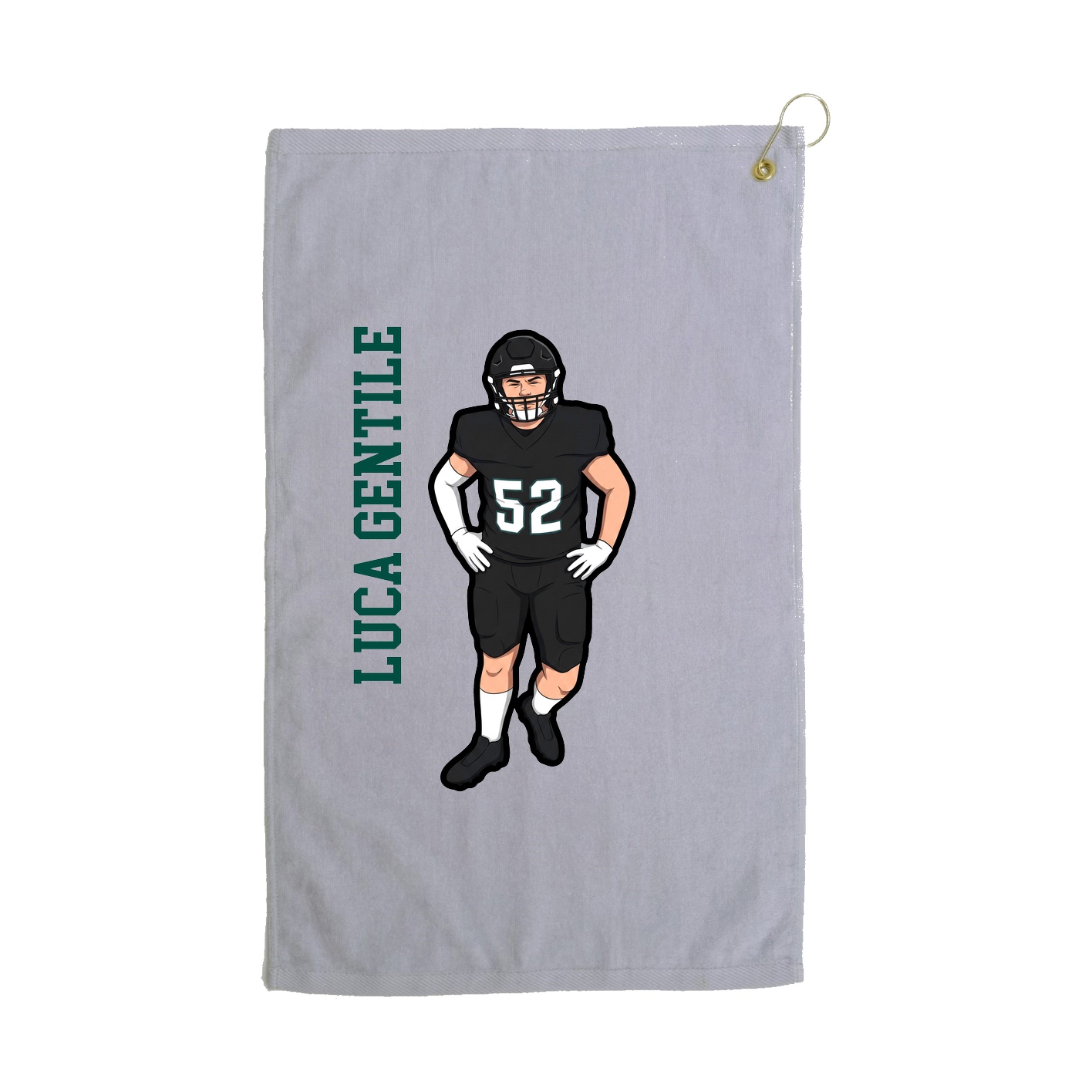 Golf Towel — Name Vertical in Grey