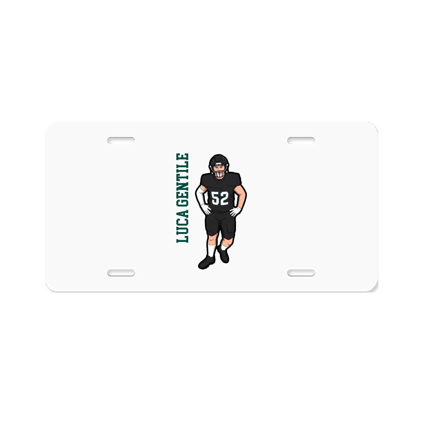 License Plate — Name Vertical in Classic