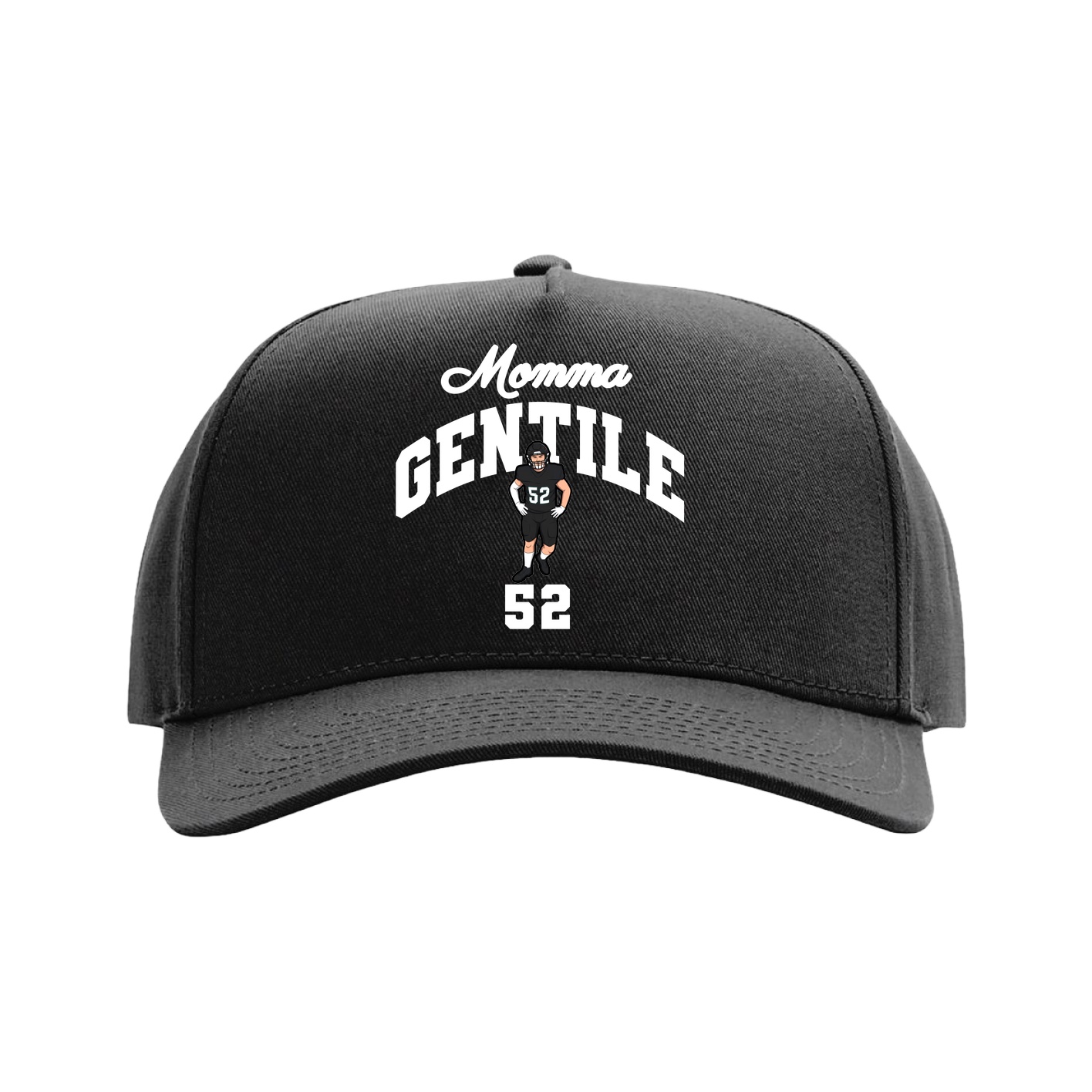 Full Fabric Five-Panel Champ Cap — Mothers Day Arch in Black