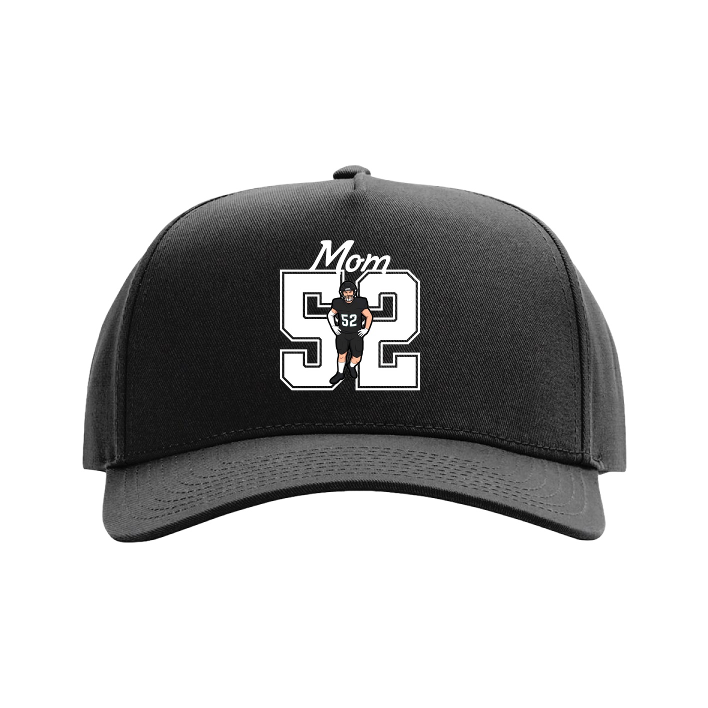 Full Fabric Five-Panel Champ Cap — Mothers Day Shirsey in Black