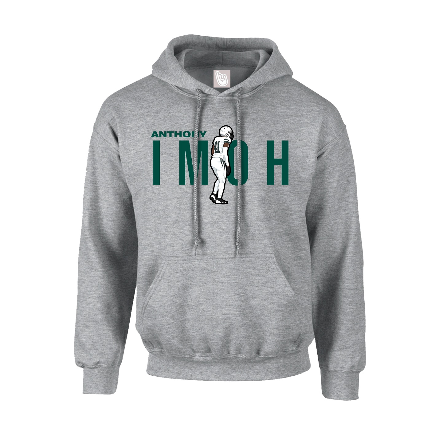 Youth Hoodie — Player Name in Grey