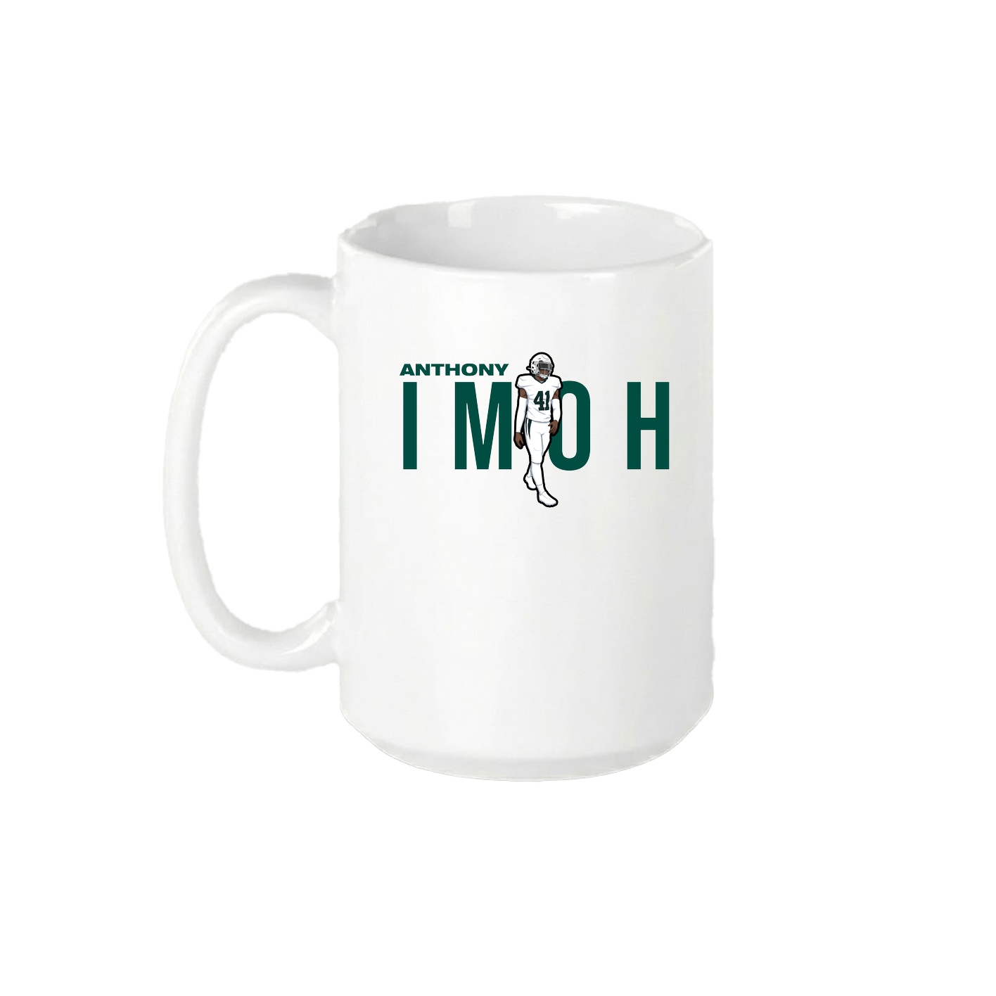 15oz Coffee Mug — Player Name in White