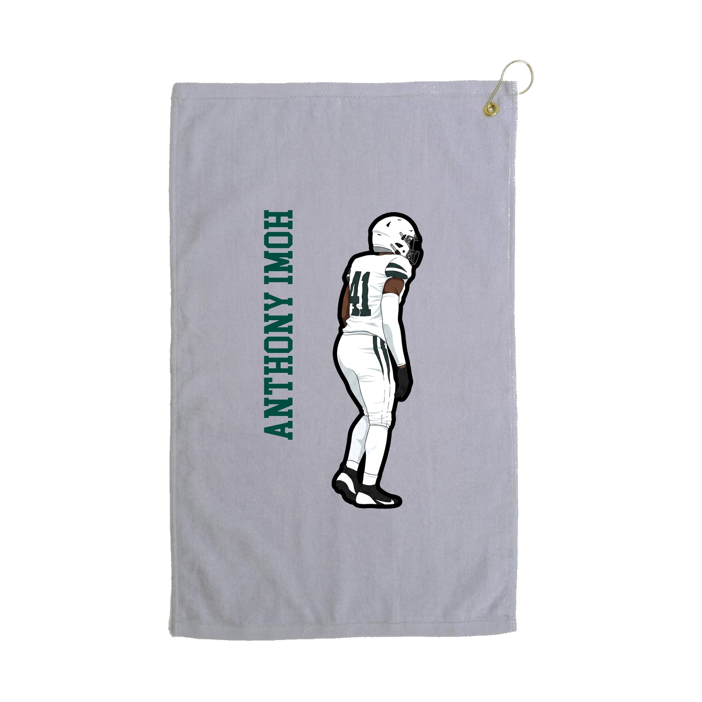 Golf Towel — Name Vertical in Grey