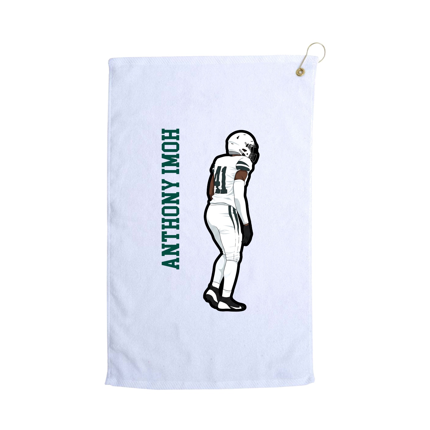 Golf Towel — Name Vertical in White
