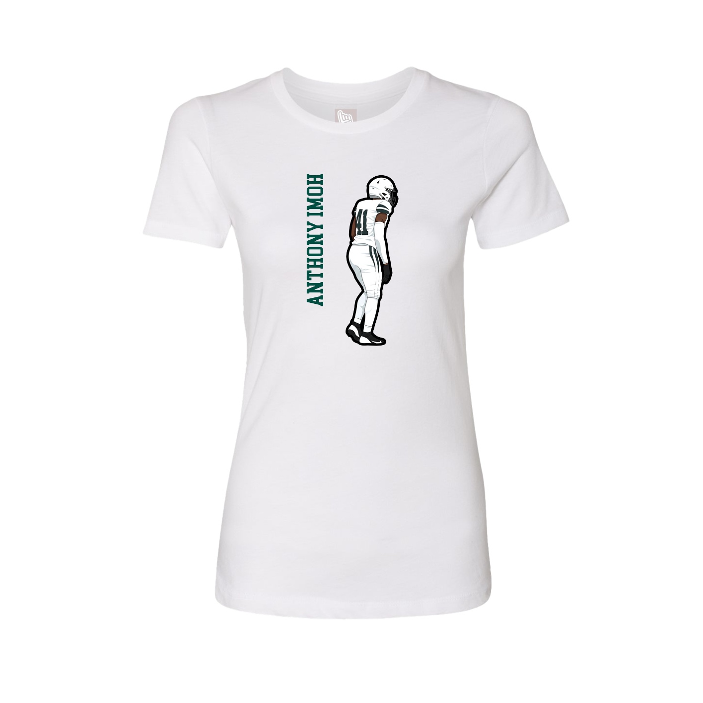 Womens Tee — Name Vertical in White