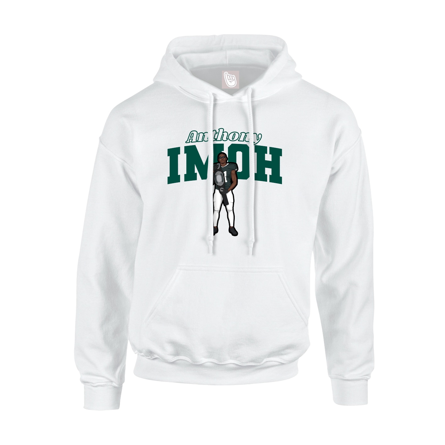 Hoodie — Name Arch in White