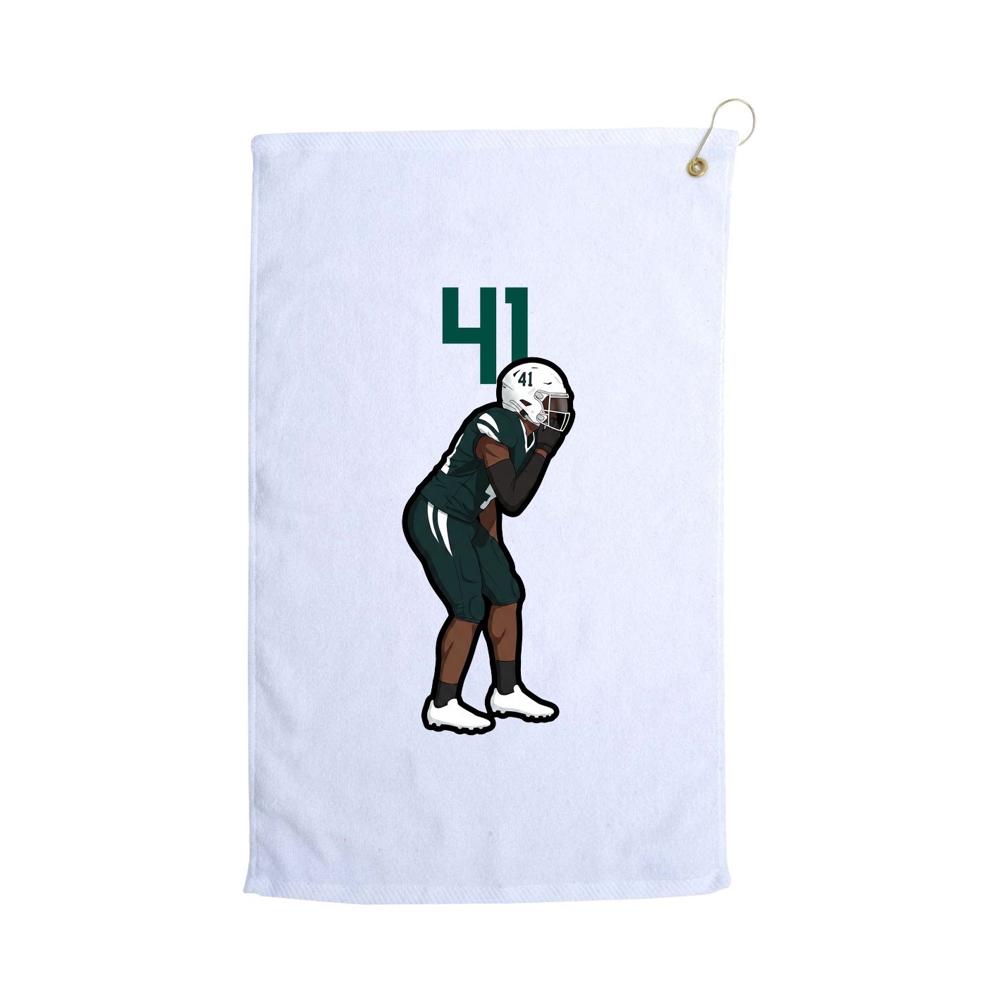 Golf Towel — Number Top in White