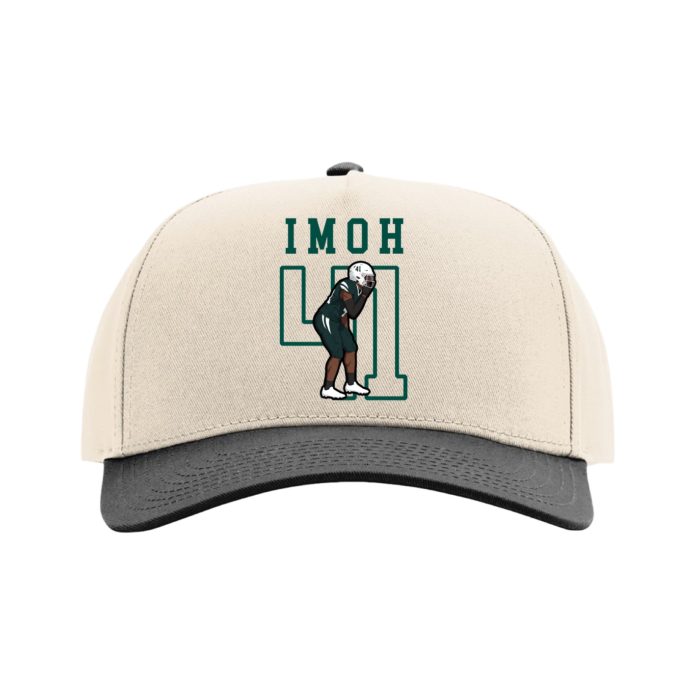 Full Fabric Five-Panel Champ Cap — Shirsey in Cream/Black