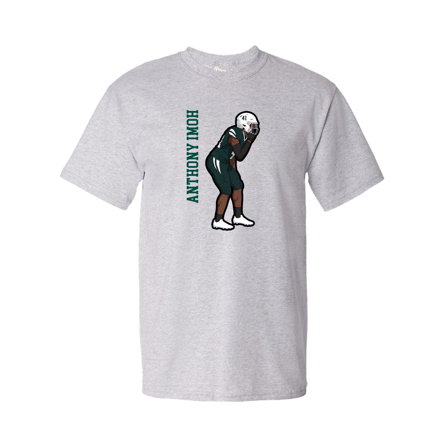 Youth Tee — Name Vertical in Grey