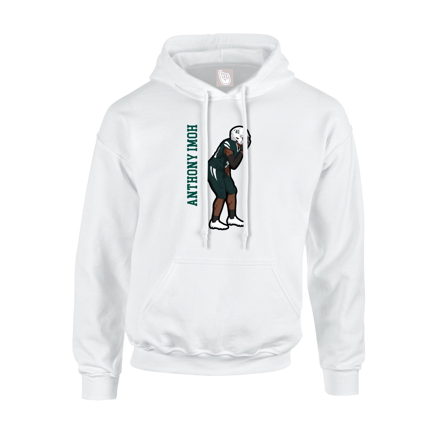 Hoodie — Name Vertical in White