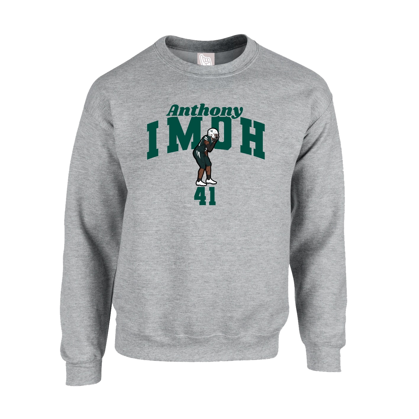 Fleece Crew — Signature Arch in Grey