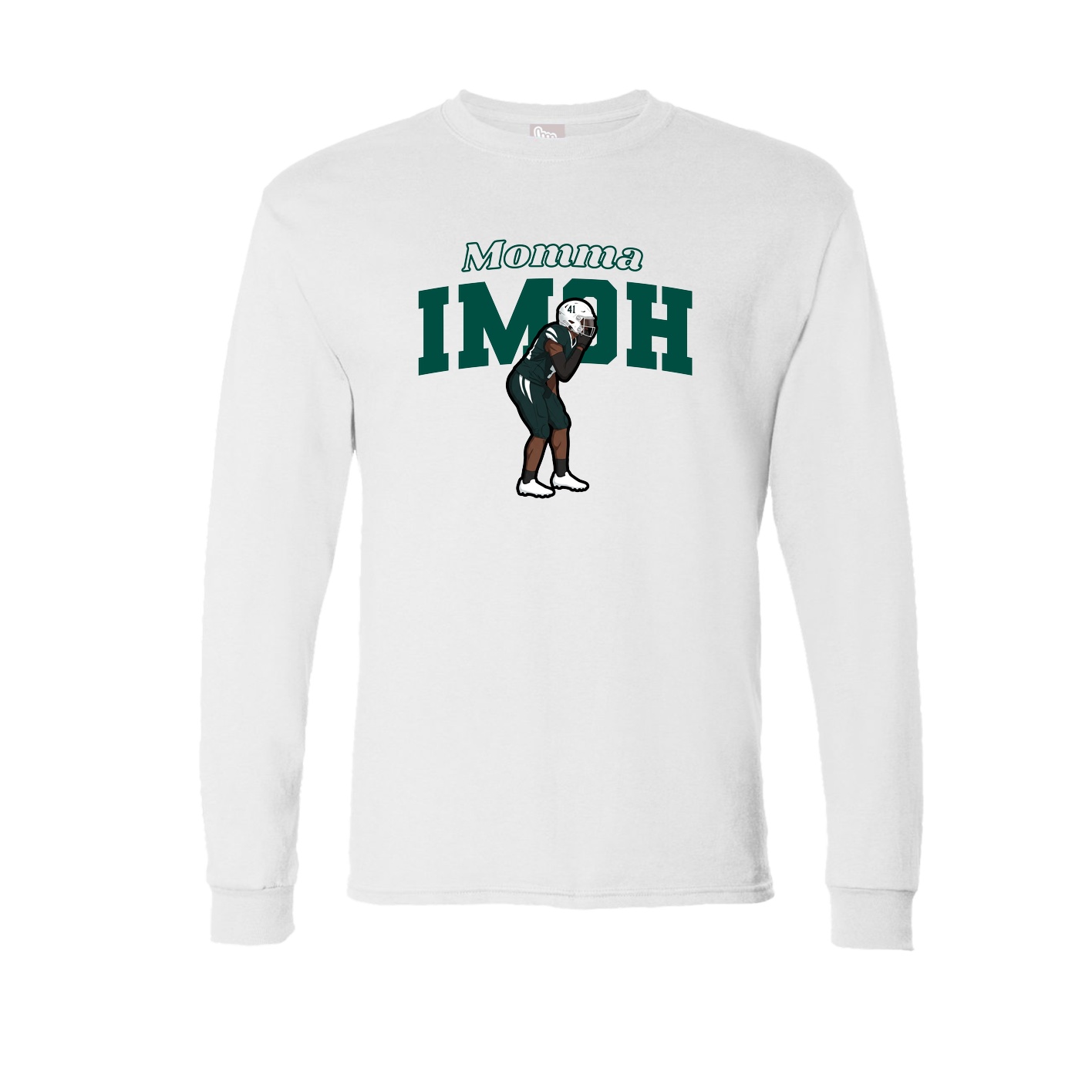 Long Sleeve Tee — Mothers Day Block in White