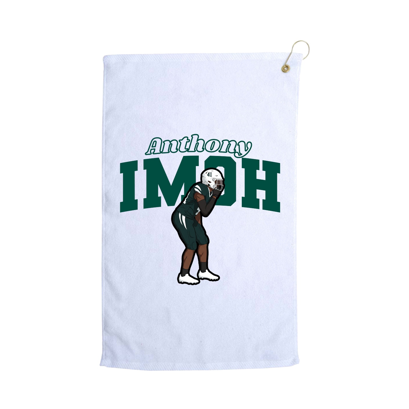 Golf Towel — Name Arch in White