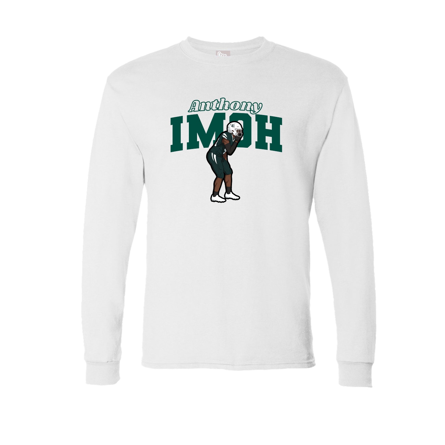 Long Sleeve Tee — Name Arch in White