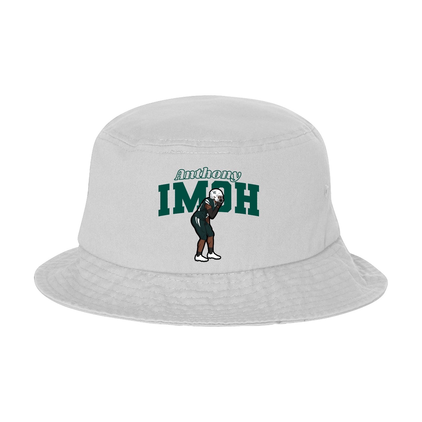 Bucket Cap — Name Arch in White