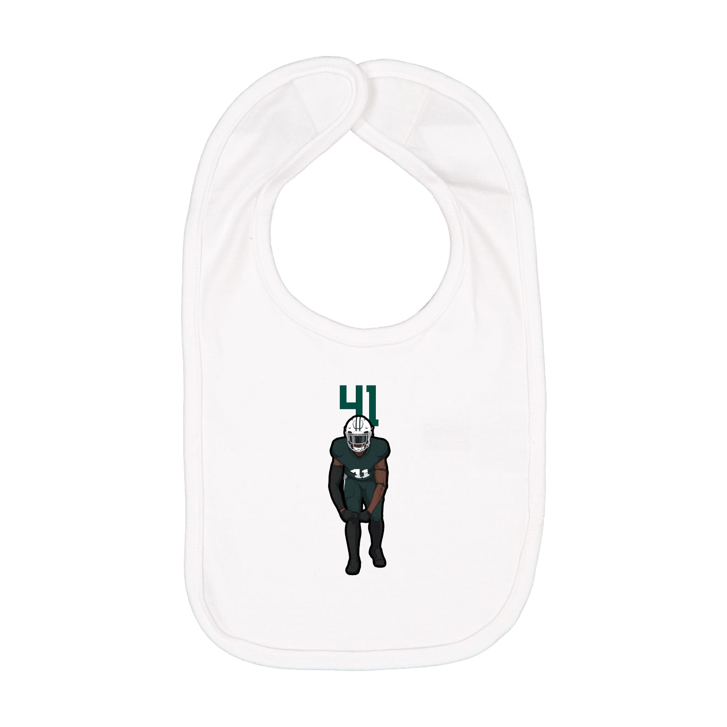 Infant Bib — Number Top in White