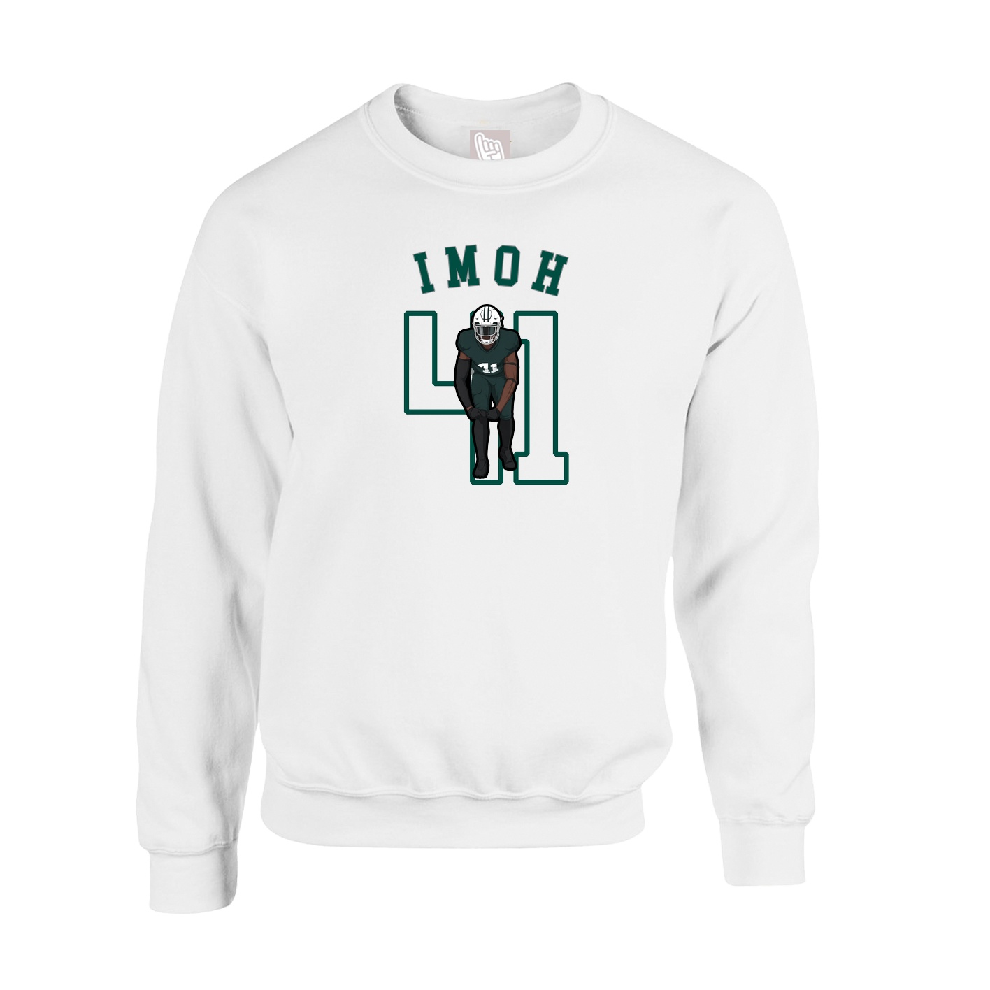 Fleece Crew — Shirsey Arch in White