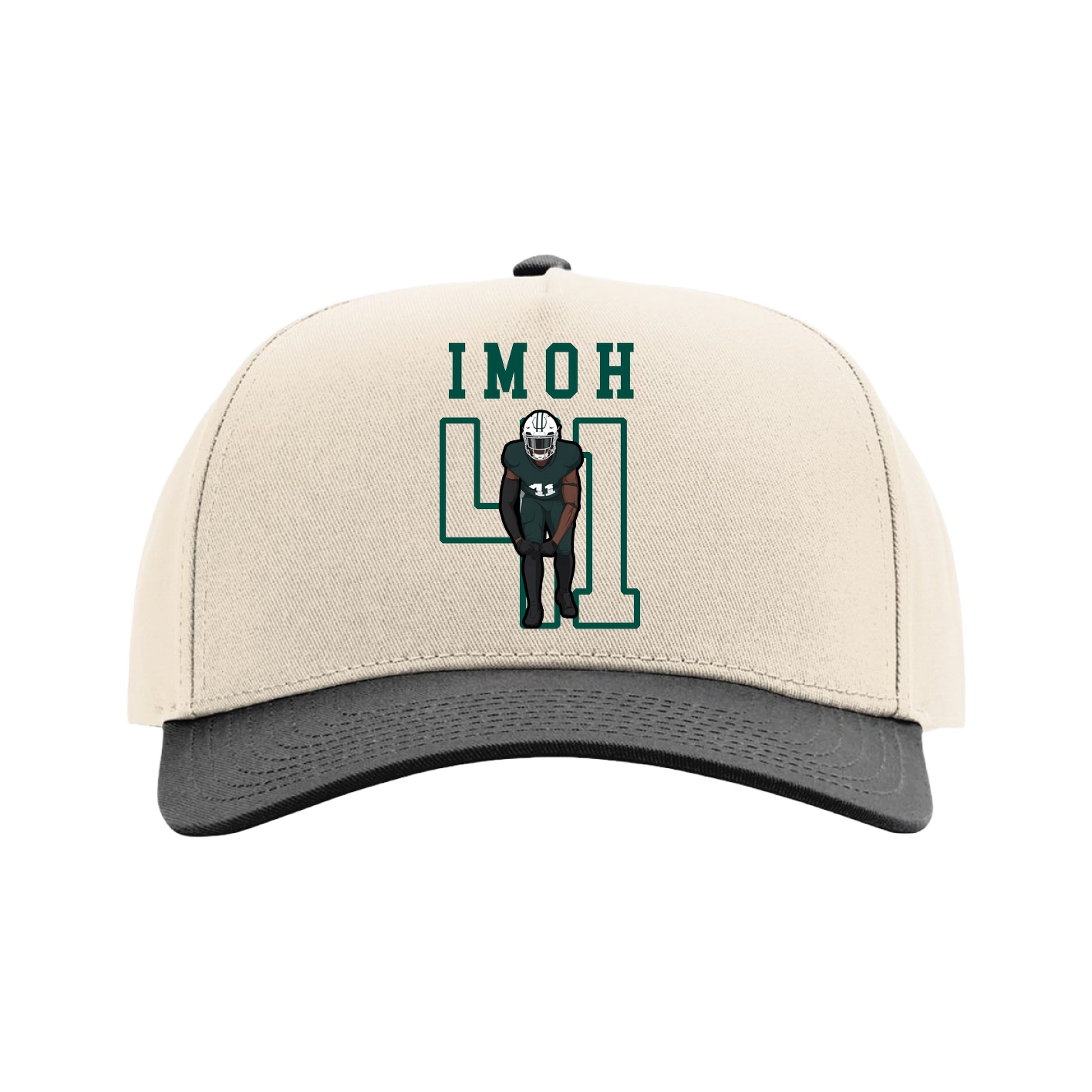 Full Fabric Five-Panel Champ Cap — Shirsey in Cream/Black