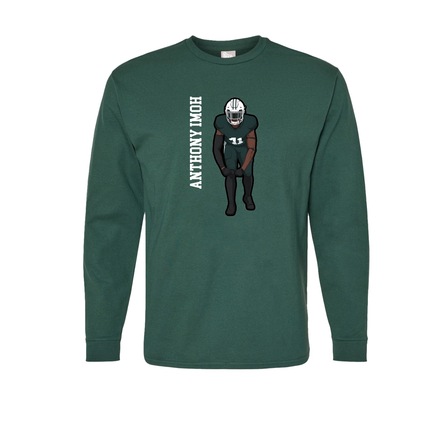 Long Sleeve Tee — Name Vertical in Green