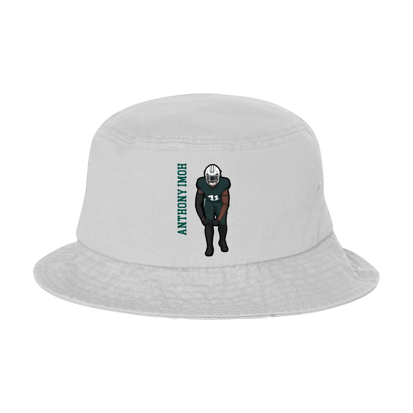 Bucket Cap — Name Vertical in White