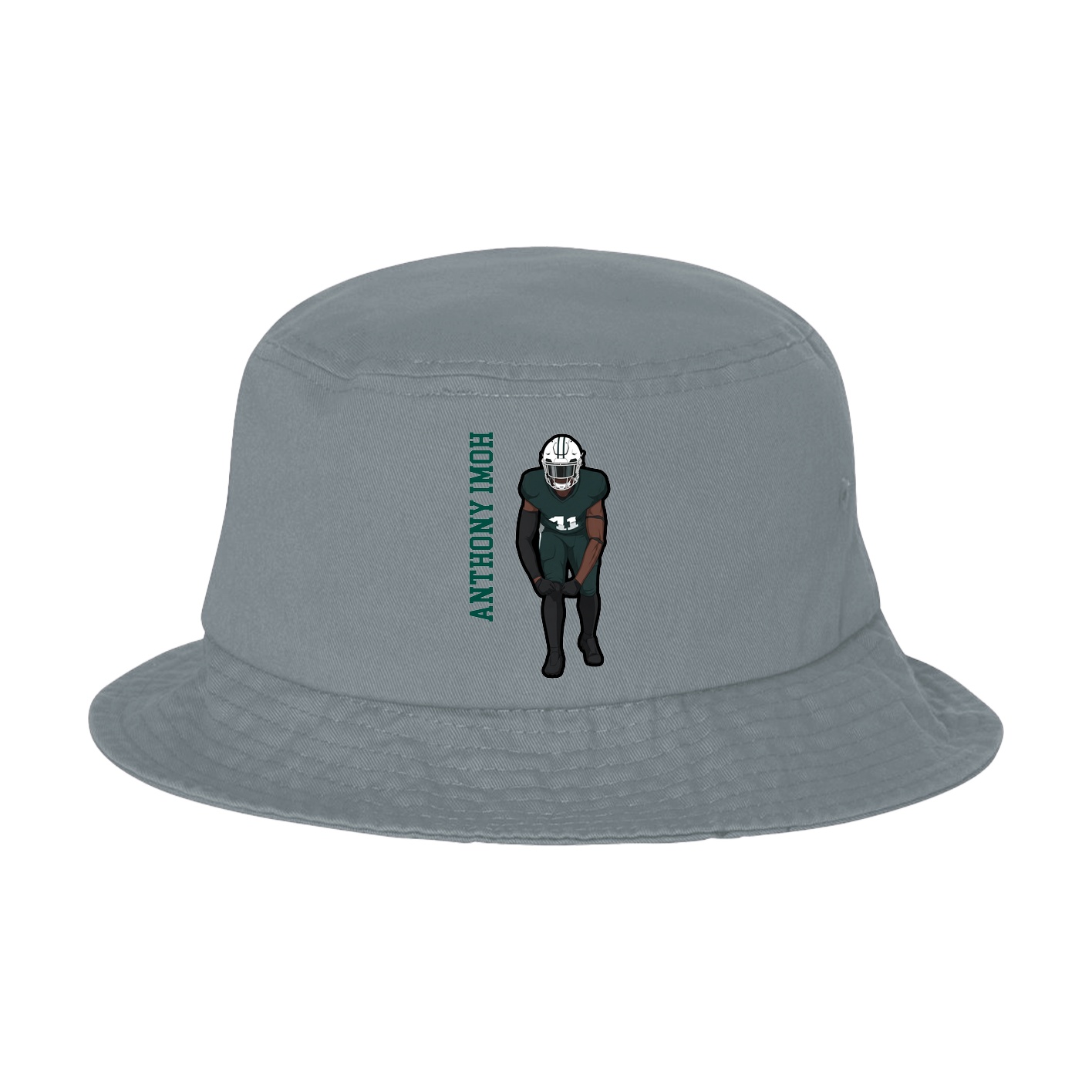 Bucket Cap — Name Vertical in Grey
