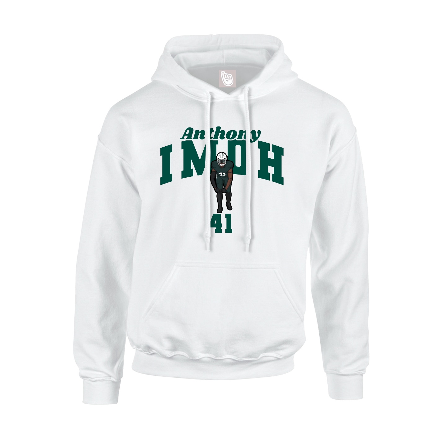 Youth Hoodie — Signature Arch in White