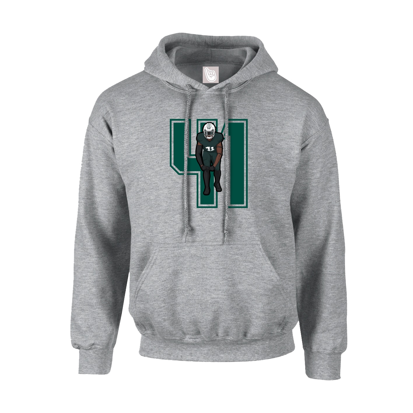Hoodie — Number in Grey