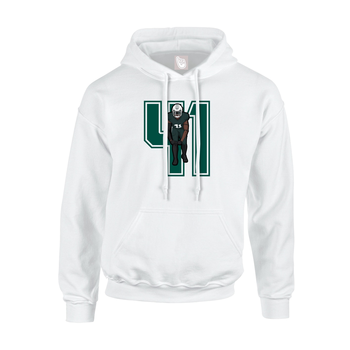 Youth Hoodie — Number in White