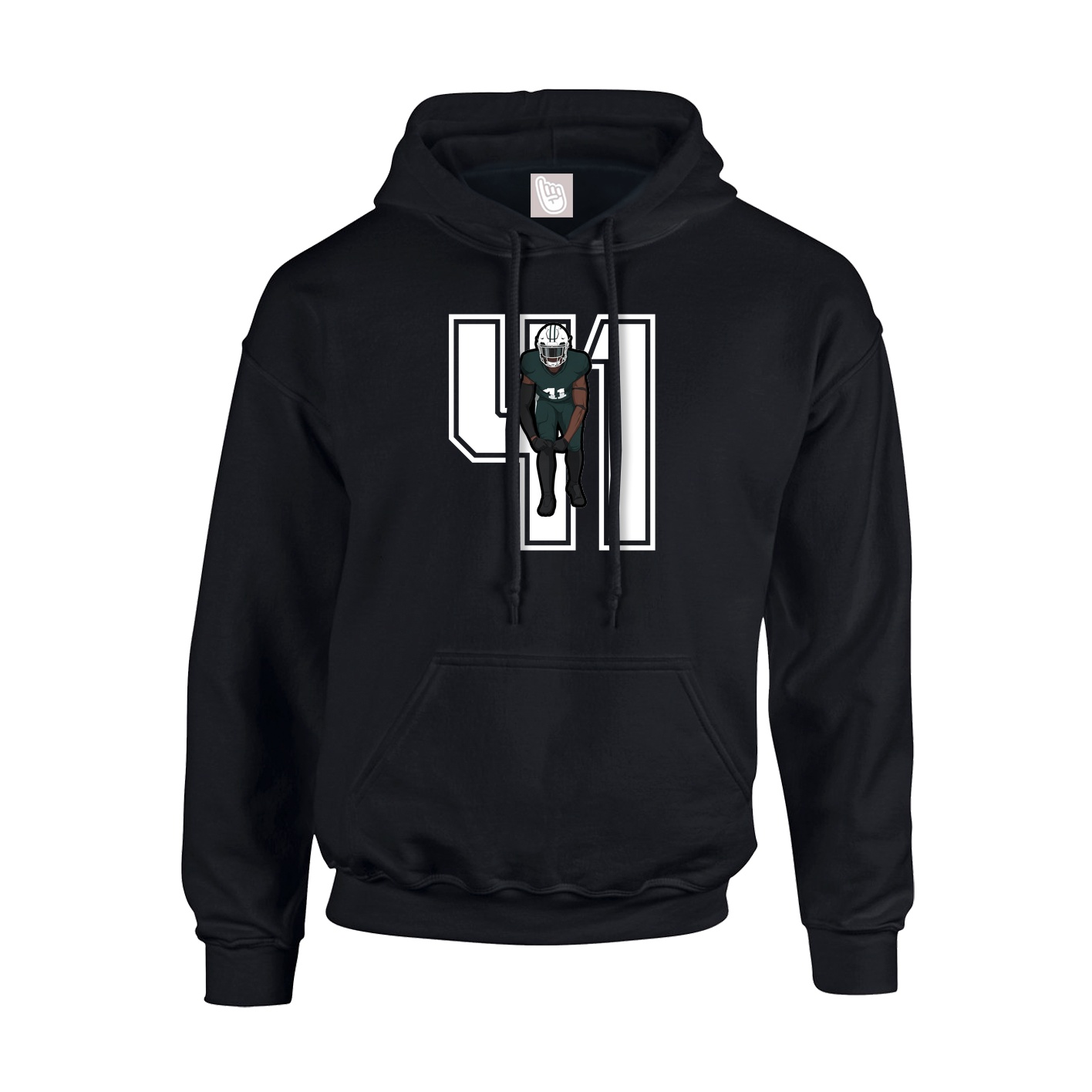 Youth Hoodie — Number in Black