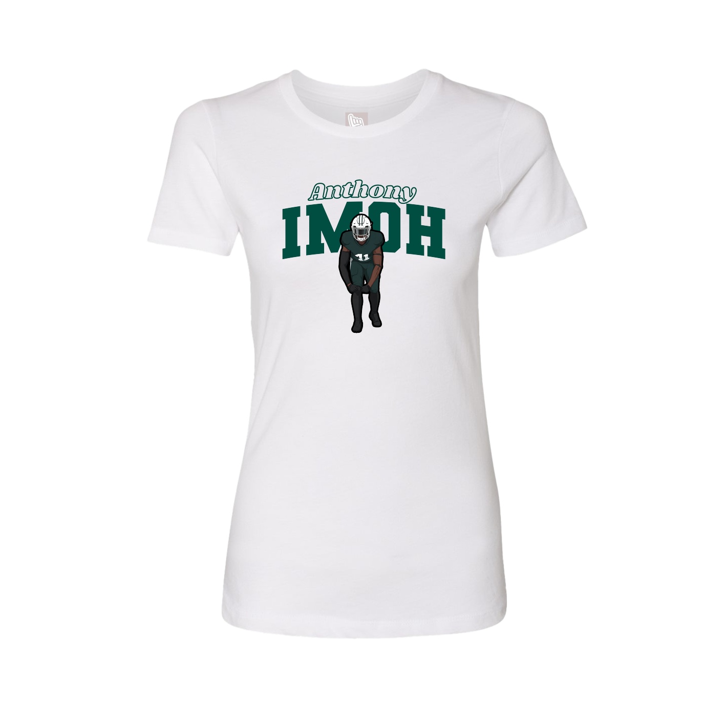 Womens Tee — Name Arch in White