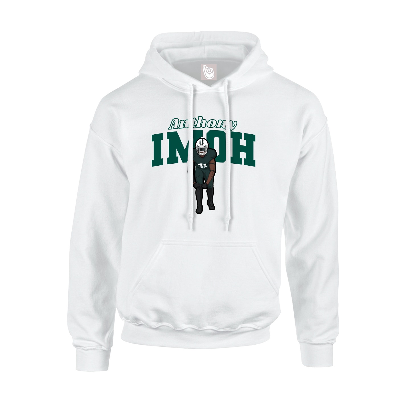 Hoodie — Name Arch in White