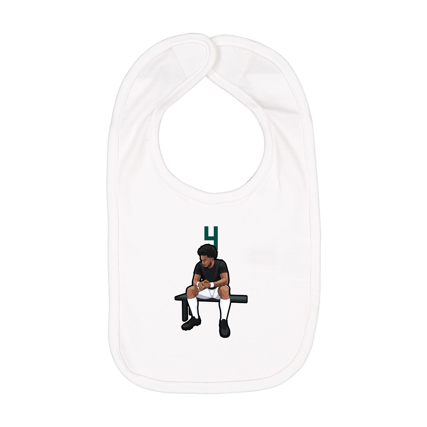 Infant Bib — Number Top in White
