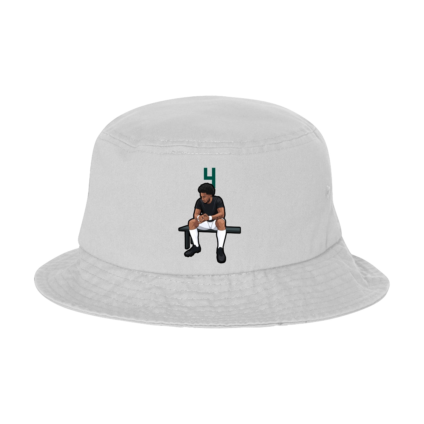 Bucket Cap — Number Top in White