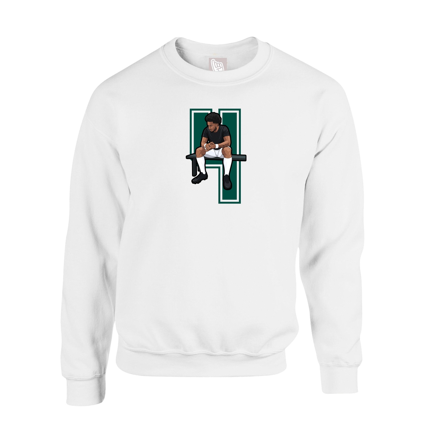 Fleece Crew — Number in White