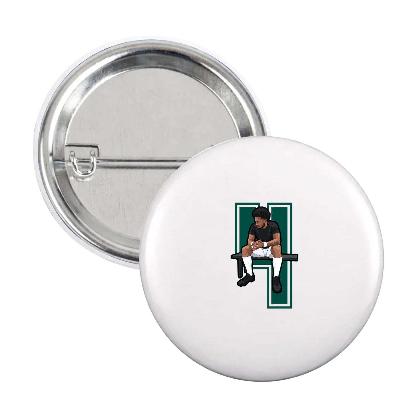 Game Day Button — Number in White