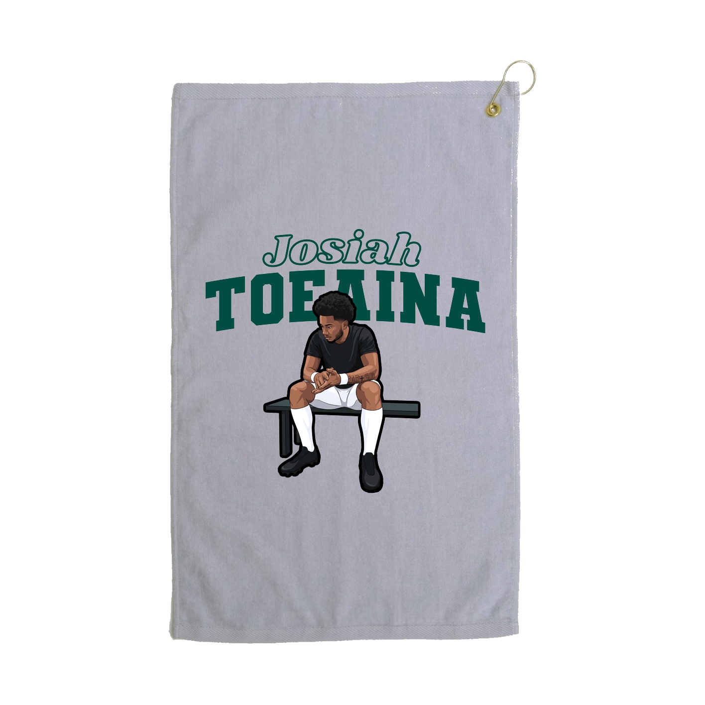 Golf Towel — Name Arch in Grey