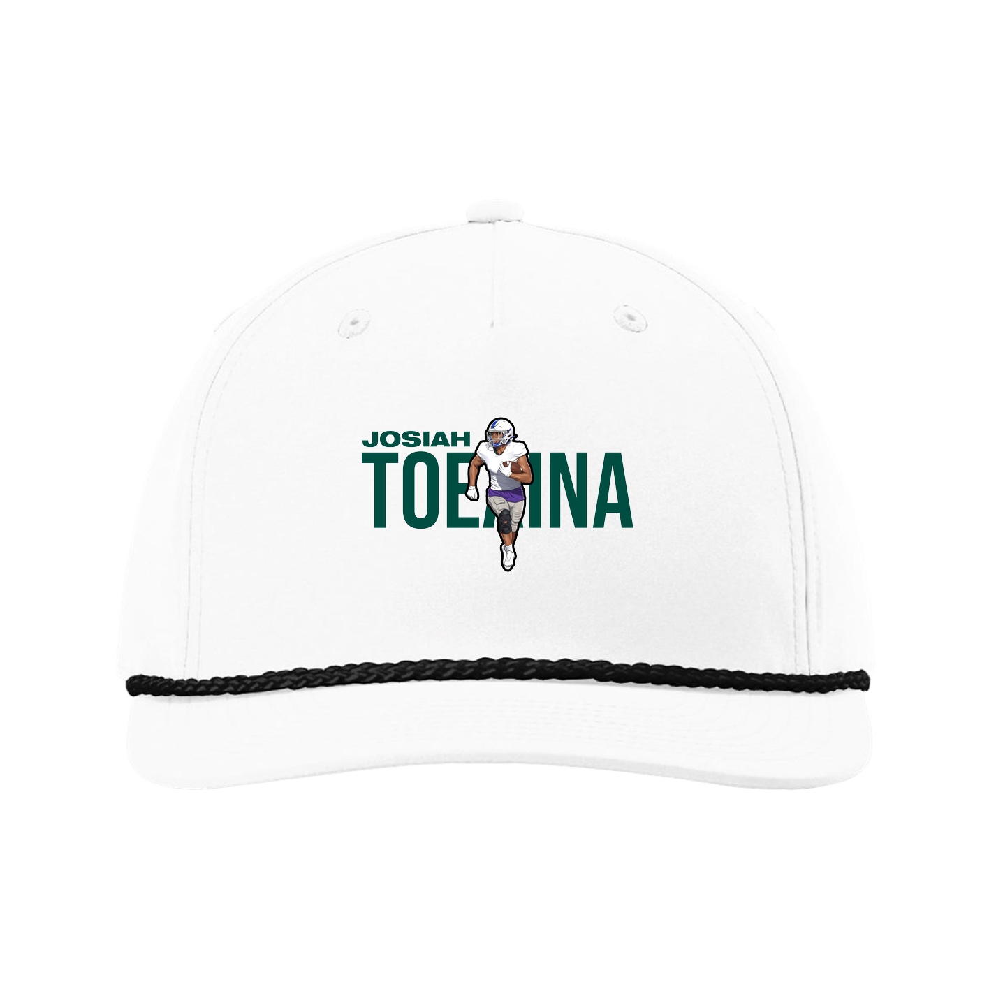 Five-Panel Classic Rope Cap — Player Name in White