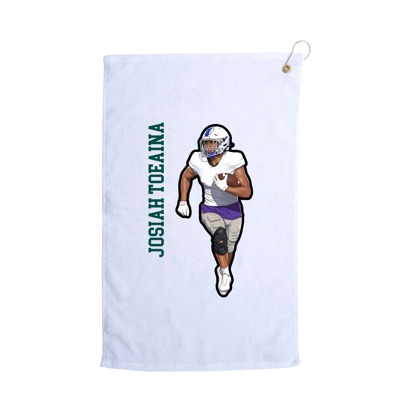 Golf Towel — Name Vertical in White