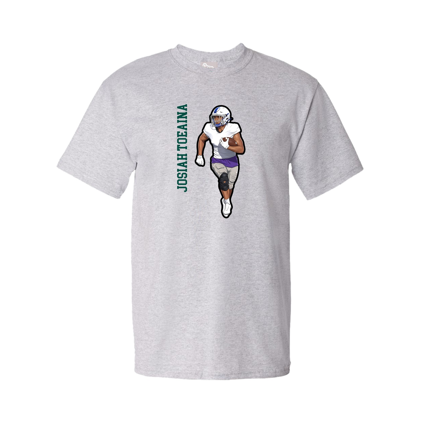 Youth Tee — Name Vertical in Grey