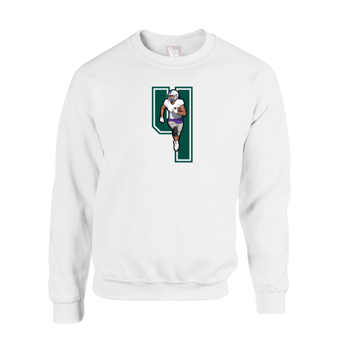 Fleece Crew — Number in White