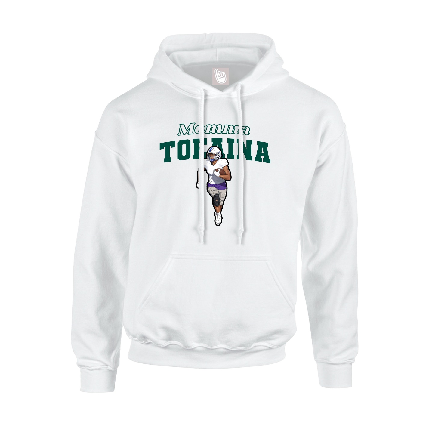 Youth Hoodie — Mothers Day Block in White