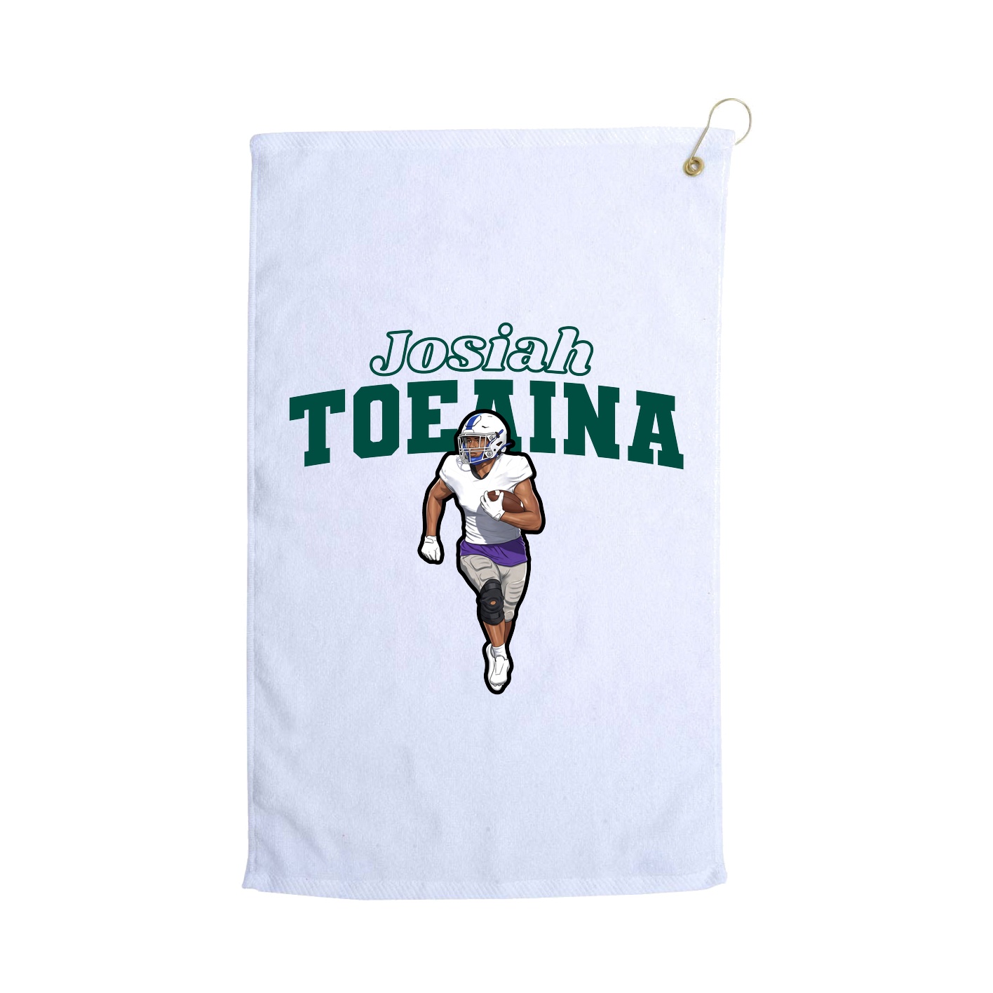 Golf Towel — Name Arch in White