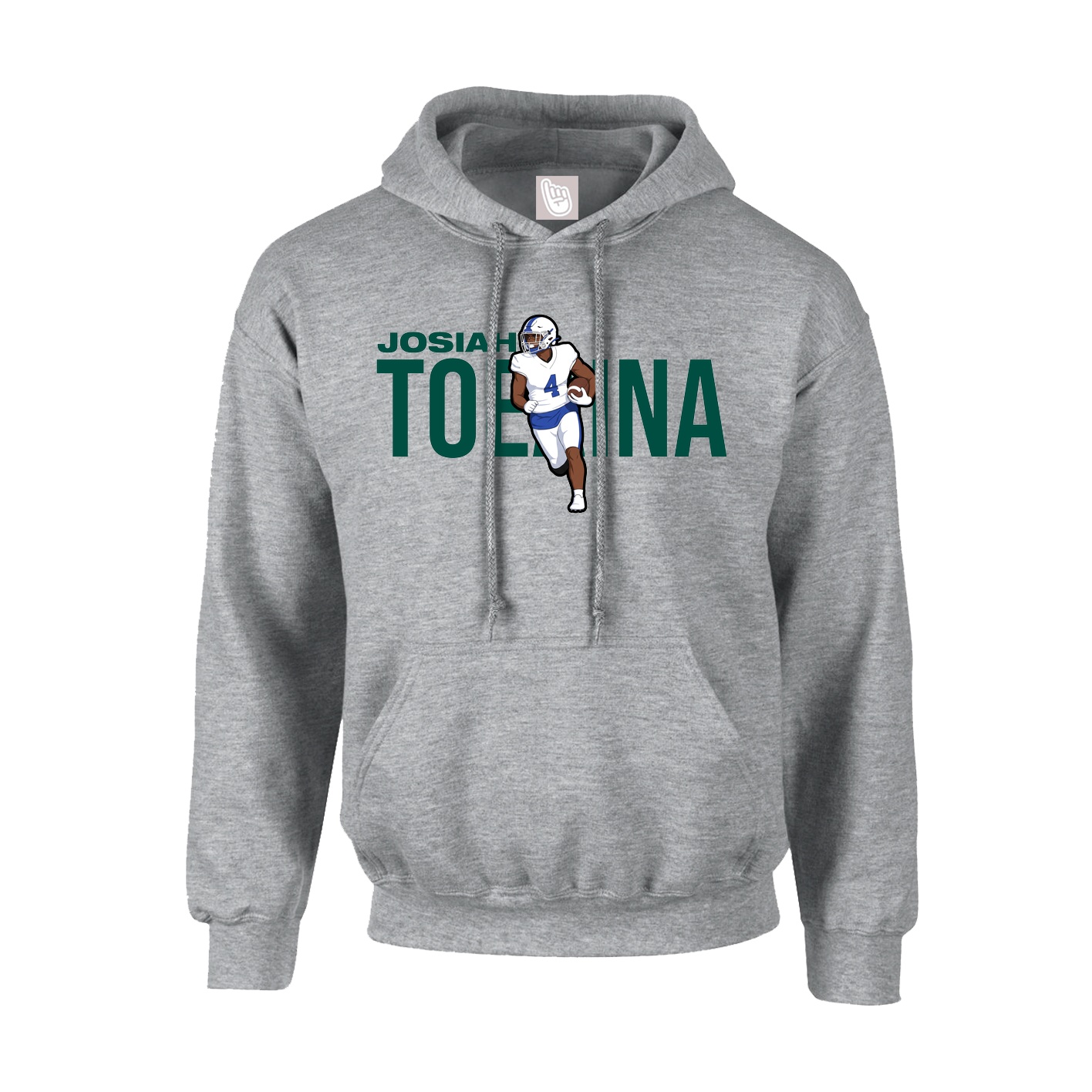 Youth Hoodie — Player Name in Grey