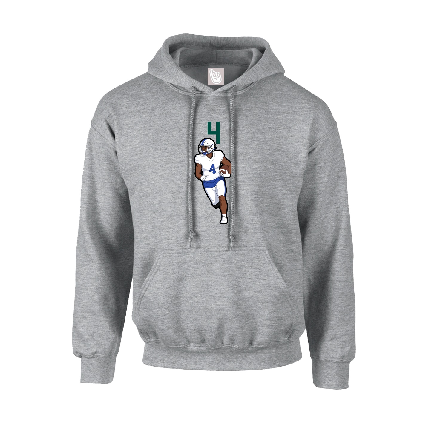 Hoodie — Number Top in Grey