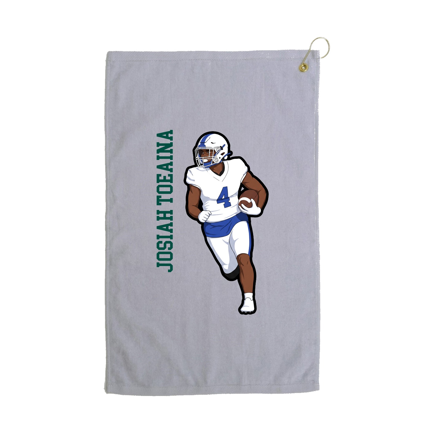 Golf Towel — Name Vertical in Grey