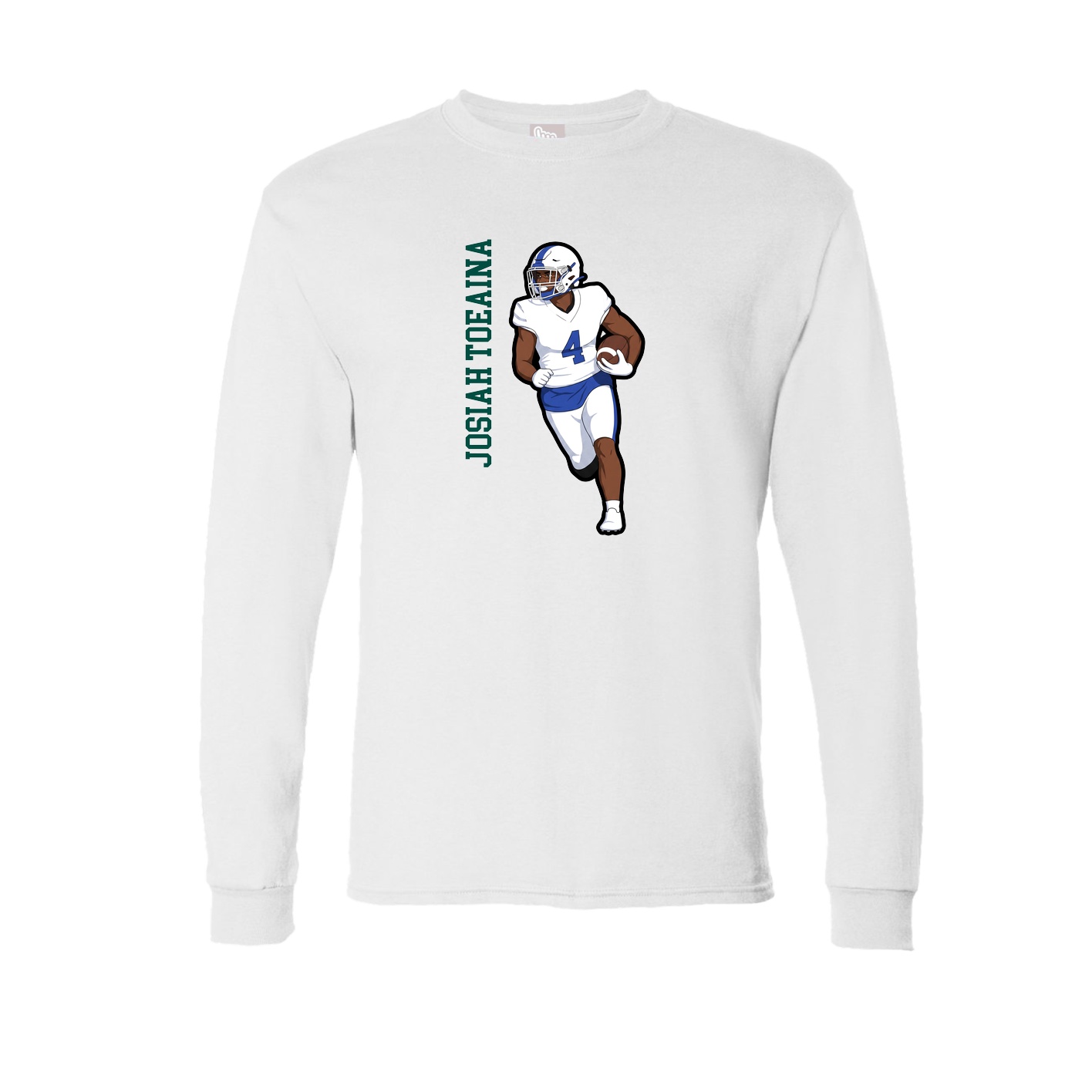 Long Sleeve Tee — Name Vertical in White
